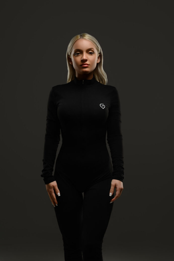 All Day Jumpsuit – Sculpting Fit with Zip-Front & Full-Length Sleeves - Image 2